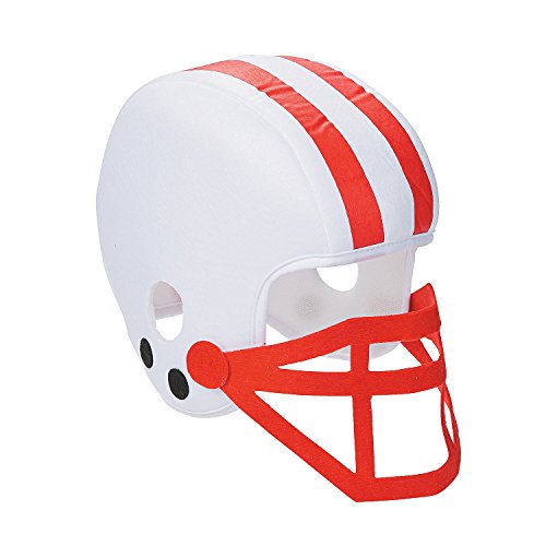 Team Spirit Football Helmet 7" Hole for Face 12" Felt Face Mask Polyester (Red)