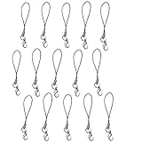 15 Cell Phone Strap Black/ Silver Tone Split Ring with Hooks