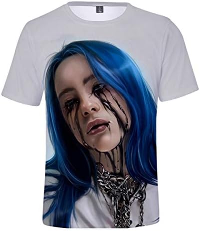 Billie Eilish 3D Print Shirt Causual Tops Short Sleeve T-Shirts for Fans Women Men and Teen