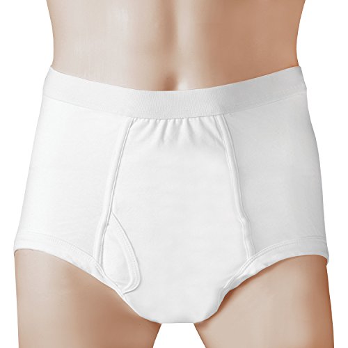 Men's Adult Incontinence Briefs - 20 Oz. Pad - 3 Pack - XL - White - Thumbnail 4
