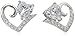 Sterling Silver Cubic Zirconia Open Heart Stud Earrings