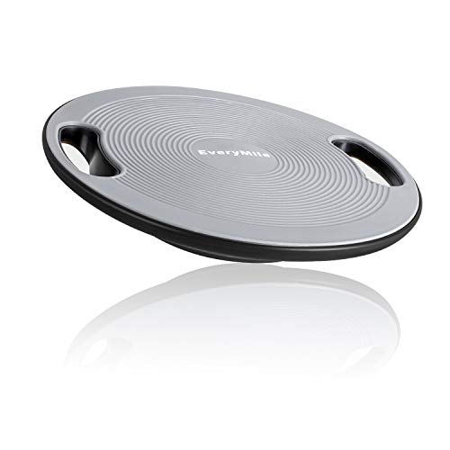 Everymile Wobble Balance Board, Exercise Balance Stability Trainer Portable Balance Board with Handle for Workout Core Trainer Physical Therapy Gym 15.7" Diameter No-Skid Surface