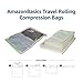 Amazon Basics Travel Rolling Compression Bags, No Vacuum, 10 piece