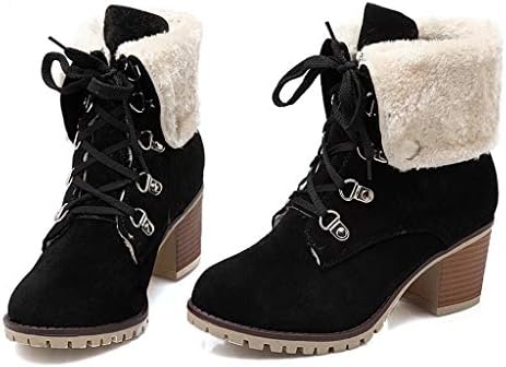 Zieglen ブーツ レディース ボア ショートブーツ スノーブーツ プラスベルベット 編み上げ 大きいサイズ 防滑 防水 防寒 冬靴 チャンキーヒール マーティンブーツ オシャレ アンクルブーテ カジュアル シューズ 安全靴 作業靴 秋冬 通勤 通学