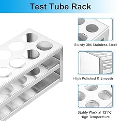PATIKIL 10 Holes Test Tube Rack, 30mm Round Hole