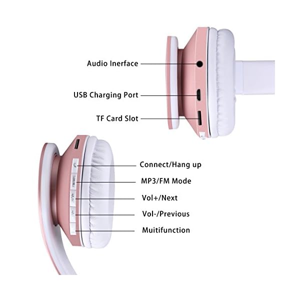 Bluetooth Headphones Over-Ear, Foldable Wireless and Wired Stereo Headset Micro SD/TF, FM for Cell Phone, PC, Soft…