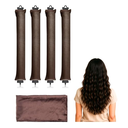 Heatless Curlers for Long Hair – No Heat Curling Rod Headband Set with Satin Scrunchies, Soft Foam Hair Rollers for Overnight Curls, Easy to Use Hair Styling Tools for Women