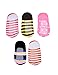 5 Pairs Baby Stripes Anti Slip Skid Socks No-show Crew Boat Sock for 5 - 24 Months Toddler