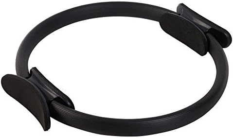 GreeStore Double Handle Pilates Yoga Ring, Body Sculpture Pilates Ring Gymnastic/Aerobic/Gym Fitness Circle, 15 Inch, Black