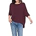 Lacle Women's Loose Fit Swing Tops Flattering Flowy Casual Summer T Shirt( Burgundy Large)