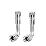 Lenmumu Valve Stem Extension Adapter, 2 Pack of 90 Degree Angled Universal Chrome Schrader Wheel Tire Tyre Valve Stem Extenders for Car Motorcycle Bike Truck RV's Scooter