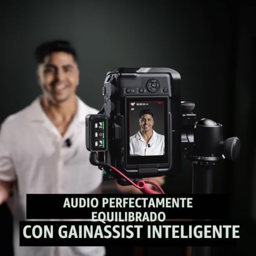 Wireless Micro - Kit de micrófono inalámbrico Compacto para cámara, Dos micrófonos con Receptor de cámara, Receptor para Smartphone y Estuche de Carga para creación de Contenido - USB-C, Negro