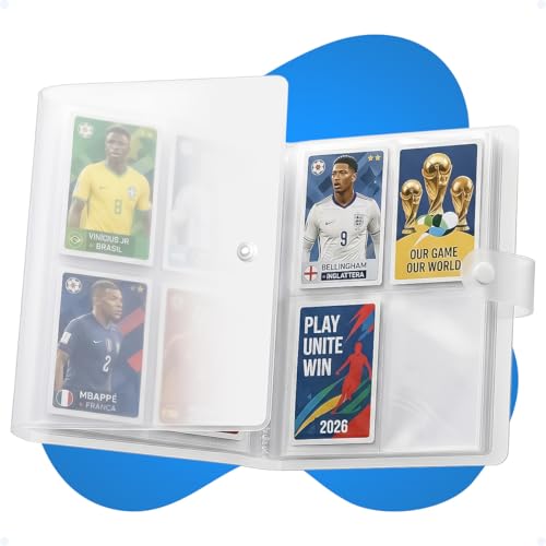 Pasta Porta Figurinhas Copa Do Mundo 2026 Capa Protetora Transparente Brochura 160 Espaços Fechamento Em Botão