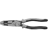 Klein Tools J215-8CR Multitool Pliers Stripper, 8-Inch | Made in USA, Hybrid Multi Purpose Tool/Crimper, Wire Stripper, Bolt Shearing, Wire Grabbing, Twisting, Looping