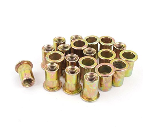YXQ 20Pcs M5 Rivet Nut Flat Head Blind Insert Nutsert Rivnut Carbon Steel Zinc Plated