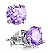 Adabele Authentic Sterling Silver Birthstone Stud Earrings 8mm/2 Carat Cubic Zirconia Imitation Diamond Gemstone Hypoallergenic Nickel Free Tarnish Resistant Women Men Fine Jewelry