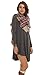 POSESHE Women's Long Sleeve Casual Loose T-Shirt Dress Grey Large