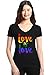 Love is Love Women's V-Neck T-Shirt Gay Pride Slim FIT Shirts Large Black