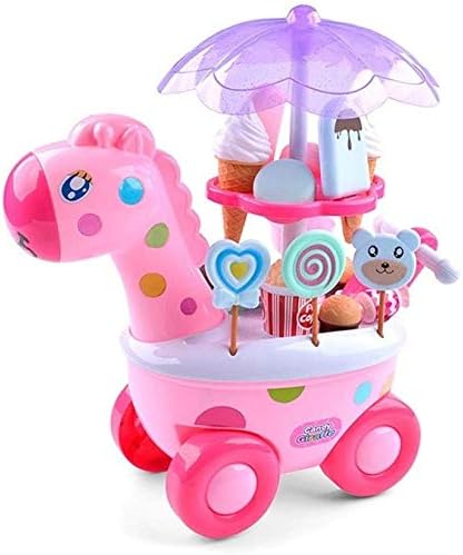 Ladan Jouets Voiture Simulation Ice Cream Car Early Education Jouet Lumiere Musique Bonbons Enfants Jouer Jouets Eclairage Mini Pousser Chariot Bebe Tout Petits Color Rose Amazon Fr Cuisine Maison