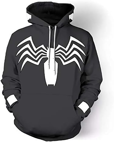 Zhengq Sweatshirt Venom Spiderman 3D Hoodies Hip Hop Fashion Men 3D Printed Hoodies Streetwear Casual