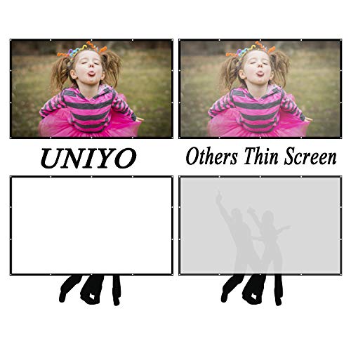 120 Inch Projector Screen - 16:9 HD Portable Outdoor Projector Screen Foldable Anti-Crease Outdoor Indoor Movie Screen Support Double Sided Projector Screen for Home - Thumbnail 3