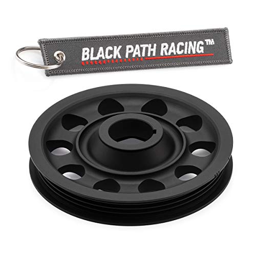 BlackPath - Integra Type R Lightweight Underdrive Crankshaft Pulley Fits Acura B18B1 + B18C1 + B18C3 + B18C5 Engines (Black) T6 Billet - Thumbnail 4