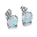 JunXin Three Color 925 Sterling Silver Round Cut Opal Stud Earring 7.5MM