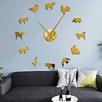 Wall Clock Farm Animals Nursery Decor Diy Giant Wall Clock Country