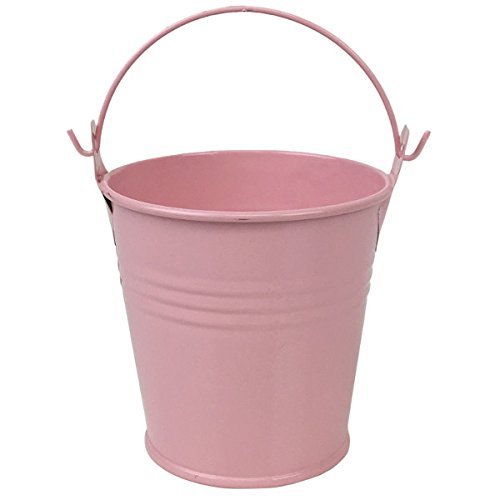 Just Artifacts Mini 3"H Metal Crayon/Pencil Holder Favor Bucket Pail (6pcs, Light Pink) - Metal Favor Buckets and Craft Supply Holders for School, Birthday Parties and Events! - Thumbnail 2