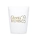 MISS FANTASY Bachelorette Party Cups Hen Party Supplies Set of 16 pcs Frosted Cup Plastic Stadium Cups (Frosted white)