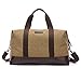 Sunshinejing Classic Weekender Overnight Duffel Bag Canvas Leather Carry on Travel Tote