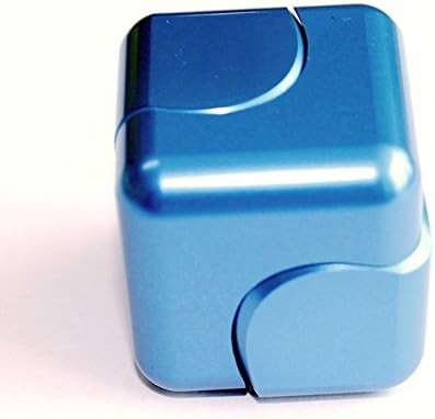 JEPN Rubik's cube shape Hand Spinner EDC Toy, Stainless Steel Hybrid Bearings ,R188 The Bearings can be Removable and Replaced.elieves your stress, ADHD, anxiety, improve focus and attention(Blue)