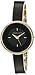 Anne Klein Women's AK/1232BKGB Black and Gold-Tone Bangle Watch with Black Leather Insert