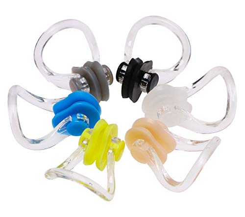 image for PENTA ANGEL 6Pcs Silicone Swimming Nose Clip Plugs Assorted Color Wate