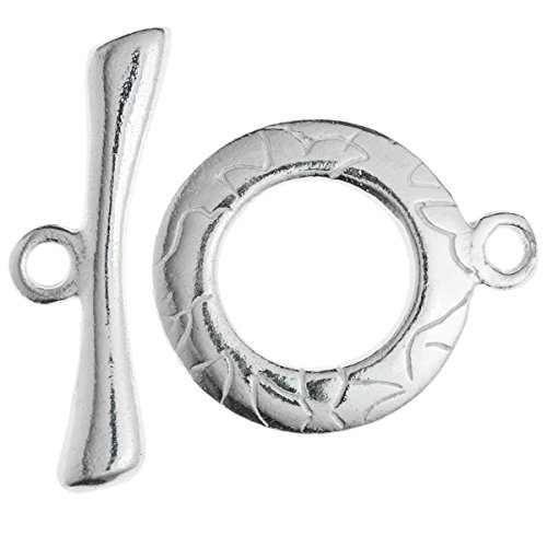 1 set .925 Sterling Silver Toggle Round Clasp Bead 15mm/Findings/Bright