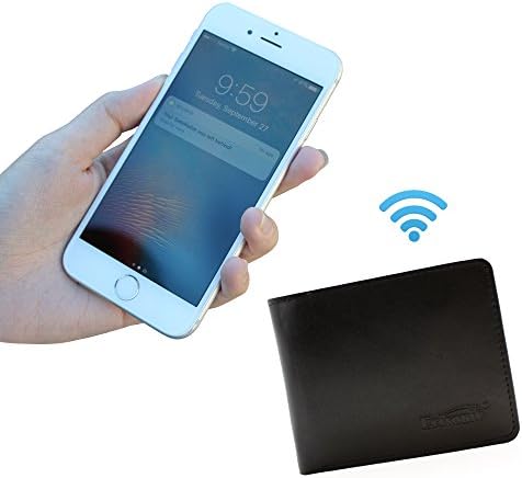 Smart Wallet For Men Leather Slim with Bluetooth with Androd/Iphone APP (Black)