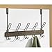 InterDesign Twillo Over Door Storage Rack – Organizer Hooks for Coats, Hats, Robes, Clothes or Towels – 5 Dual Hooks, Bronze
