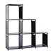 Waterproof 6-Cube Closet Organizer Shelves Storage Cubes Organizer Cabinet Bookcase - For Living Room Bedroom Office - Black