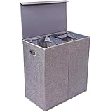 BIRDROCK HOME Premium Double Laundry Hamper with