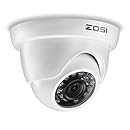 ZOSI 720P 4-in-1 TVI/CVI/AHD/CVBS Security Surveillance CCTV HD Camera Outdoor Weatherproof Day Night Vision 65ft IR Distance White (For HD-TVI, AHD, CVI, and CVBS/960H analog DVR System)
