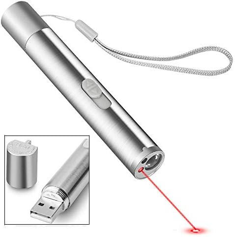 Depets Rechargeable Cat Red Pointer Toy, 3 in 1 Red Light Pointer, Interactive Light Training Tool with USB Charging for Cat Dog Exercise Playing