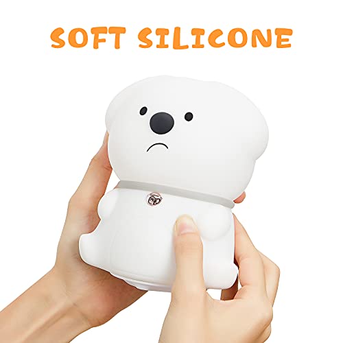 Cute Night Lights for Kids Room, Silicone Animal Lamp for Toddler Girls Boys Bedroom, Portable Touch Night Light, Christmas Gifts for Toddler, Baby Puppy Led Light with Rechargeable Color Changing