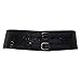eVogues Plus Size Vintage Faux Leather Wide Elastic Belt Black - One Size Plus