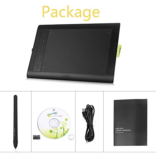 Graphic Tablet AP1060 10 x 6 inch 8 Hot Keys 2048 Level with Battery-free Stylus Passive pen for Windows 10/8/7 &Mac OS,Artist Designer,Amateur Hobbyist,Gift for Kids - Thumbnail 6