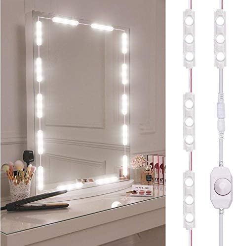 LED Actress Mirror Light, LED Makeup Mirror Bulb, Vanity Light, Mirror Light, Makeup Light, Remote Control, Dimmable, Ultra Bright, Dresser Light, Safe, Energy-Saving, 60 LED Lamps, Daylight White, For Vanity / Washbasin / Bathroom, Hotel, Spa Decoration, Cosmetics, Photography, Energy Saving (Mirror Not Included)