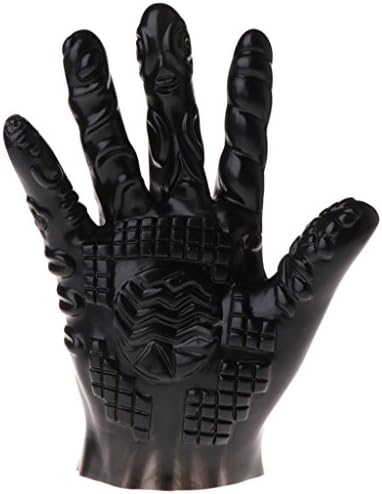 Yasheep Halloween Five-Finger Massage Gloves - Massage Toys for Couples - Adult Self-Pleasure Flirting Vibrating Gloves (Black)