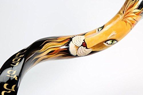Extra Large 40-42" Painted Kudu Shofar Jerusalem "lion of Juda" + Bag New From Shofarot Israel