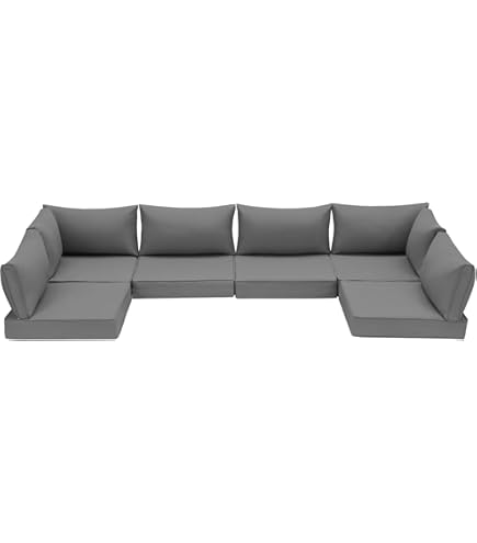 OVIOS Marvel Gray 6-Piece Wicker Wide Arm Patio Conversation