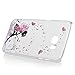 Samsung Galaxy S7 Edge Case Clear Colorful Case Cute Pink Butterfly Fairy Flowers Design Ultra Slim-Fit Easy Makeup PC Bumper Cover & HD Screen Protector Diamond Dust Plug Stylus Pen by Badalink