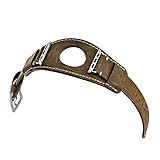 Elobeth for Apple Watch Band, Apple Watch Leather Band, iWatch Band Genuine Leather Band Crazy Horse Bracelet Wrist Watch Band with Adapter for Apple Watch Series 3/Series 2/Series 1 42mm Coffee